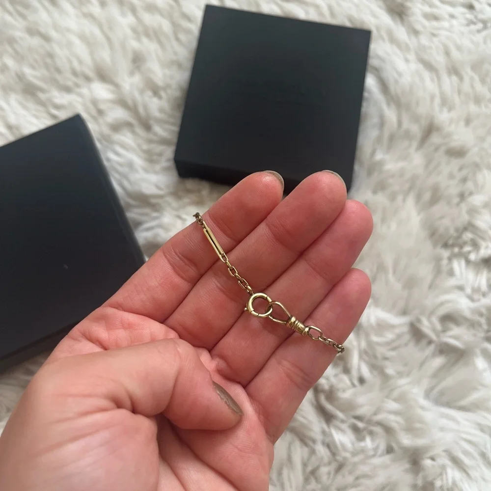 Antique Edwardian 14k yellow gold watch chain 14 inches - Picture 4 of 10